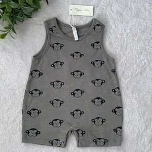 NWT Rylee + Cru Monkey Onepiece Olive Green 0-3M